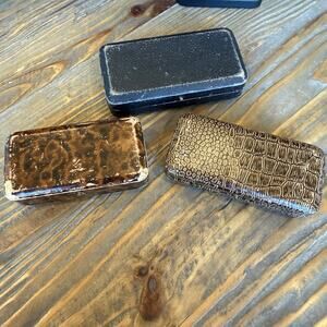 LOT 3) VTG Antique Victorian JEWELRY PRESENTATION BOXES Push Button